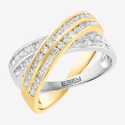 Effy Final Call 2.5MM 1 CT. T.W. Natural White Diamond 14K Two Tone Gold Crossover Band