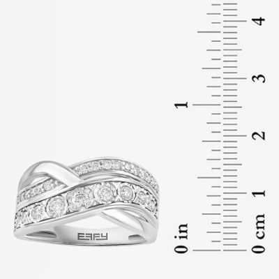 Effy Final Call 2.5MM 1/2 CT. T.W. Natural White Diamond Sterling Silver Crossover Band