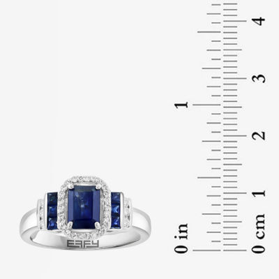 Effy Final Call Womens 1/5 CT. T.W. Genuine Blue Sapphire 14K White Gold Cocktail Ring