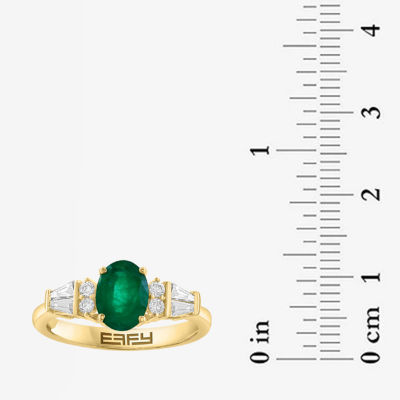 Effy Final Call Womens 1/ CT. T.W. Genuine Green Emerald 14K Gold Oval Cocktail Ring