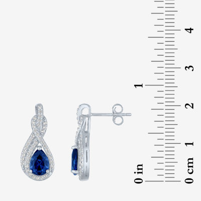 Lab Created Blue Sapphire Sterling Silver Jewelry Set