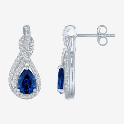 Lab Created Blue Sapphire Sterling Silver Jewelry Set