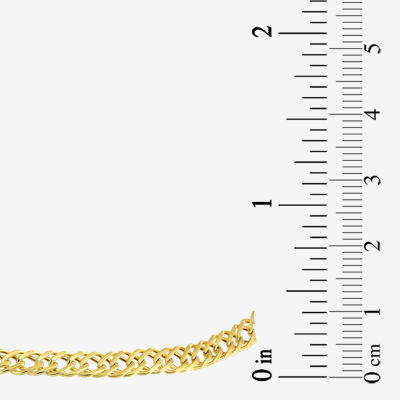 Made in Italy 10K Gold 7.5 Inch Hollow Curb Chain Bracelet