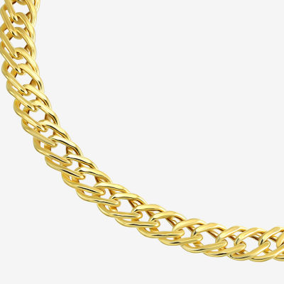 Made in Italy 10K Gold 7.5 Inch Hollow Curb Chain Bracelet