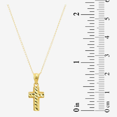 Girls 14K Gold Cross Pendant Necklace