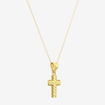 Girls 14K Gold Cross Pendant Necklace