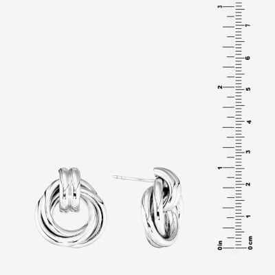 Sterling Silver 25.4mm Infinity Stud Earrings