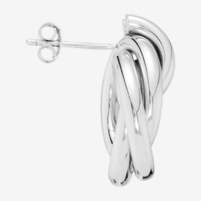 Sterling Silver 25.4mm Infinity Stud Earrings