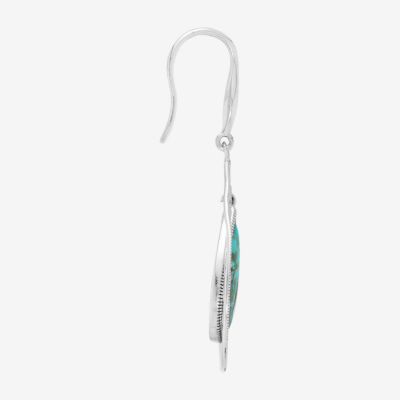 Blue Turquoise Sterling Silver Drop Earrings