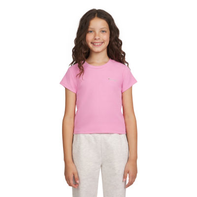 Champion Big Kid Girls Crew Neck Short Sleeve Active Crop Top