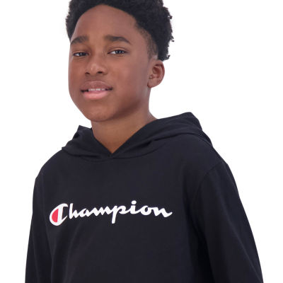 Champion Big Boys Hooded Long Sleeve Graphic T-Shirt