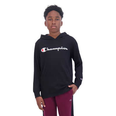 Champion Big Boys Hooded Long Sleeve Graphic T-Shirt