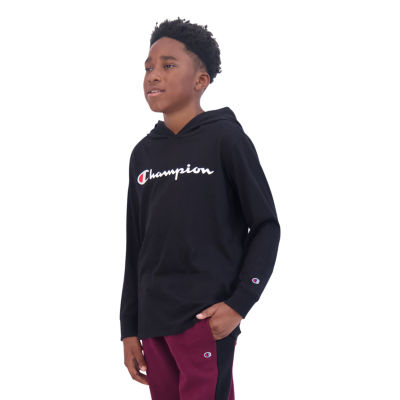 Champion Big Boys Hooded Long Sleeve Graphic T-Shirt