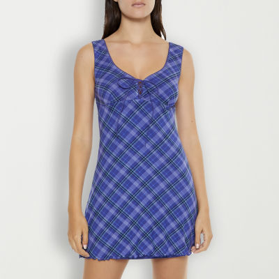 Forever 21 Mesh Tank Dress Womens Sleeveless Checked Slip Juniors