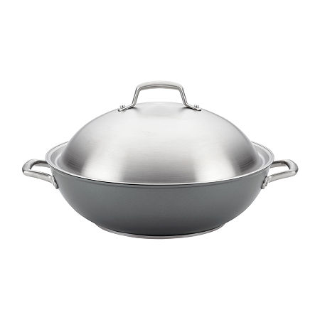 Anolon Accolade 13.5 Non-Stick Wok With Lid, One Size, Gray