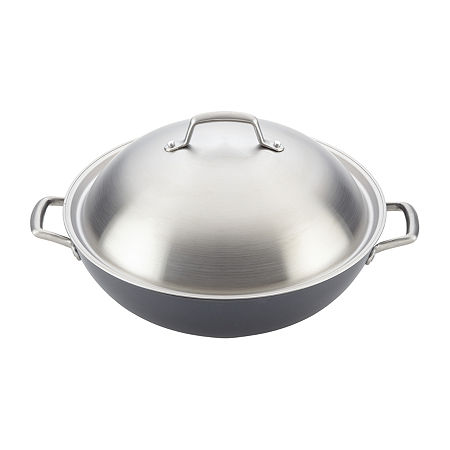 Anolon Accolade 13.5 Non-Stick Wok With Lid, One Size, Gray