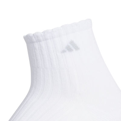 adidas Scallop Edge Womens Multi-Pack 3 Pair Quarter Ankle Socks
