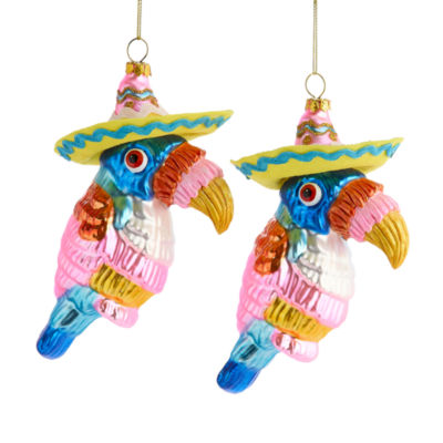 North Pole Trading Co. Parrot Pinata Set 2-pc. Christmas Ornament