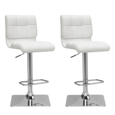Bonded Leather Upholstered Bar Stool - Set of 2