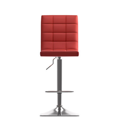 Bonded Leather and Chrome Adjustable Bar Stool-Set of 2