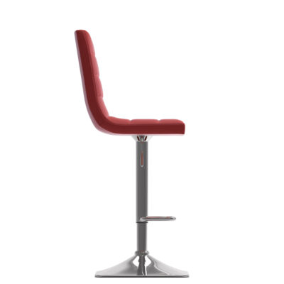 Bonded Leather and Chrome Adjustable Bar Stool-Set of 2