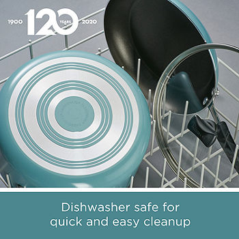 Farberware 12-Piece Easy Clean Nonstick Pots and Pans/Cookware Set, Aqua