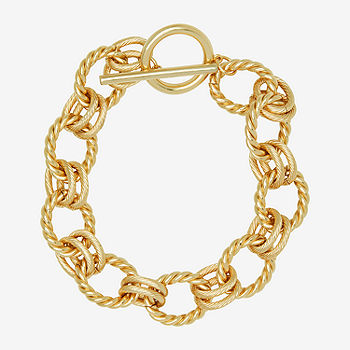 Precious Metal-plated Brass Chain Link Bracelet