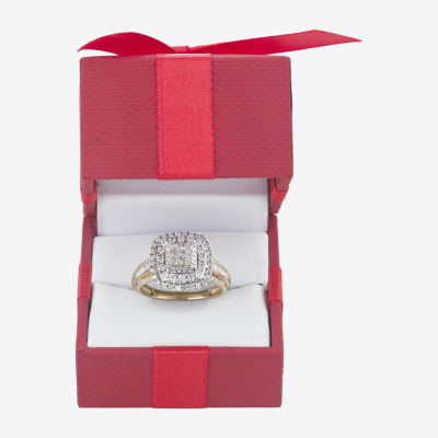 Womens 1 CT.T.W. Natural Diamond Cushion Halo Engagement Ring