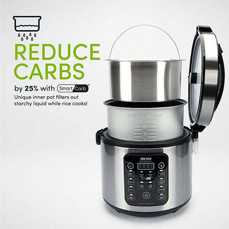 Aroma ARC-1120SBL 20-Cup (Cooked) Smart Carb Rice Cooker, One Size, Stainless Steel