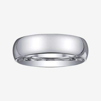  Personalized Mens 6mm Comfort Fit Domed Sterling Silver Wedding Band