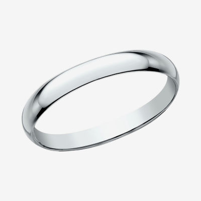 Womens 2MM 10K White Gold Wedding Band