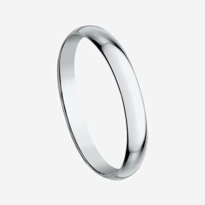 Womens 2MM 10K White Gold Wedding Band
