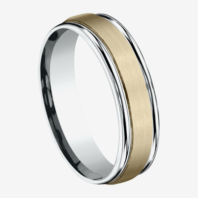 6MM 10K Two Tone Gold Wedding Band