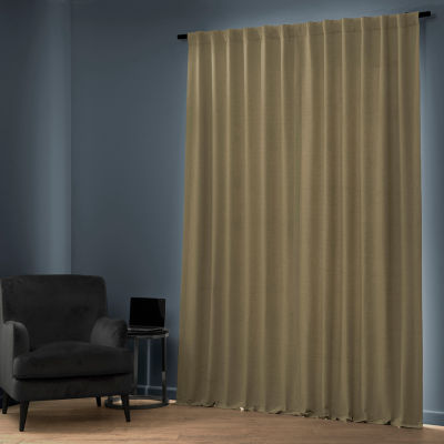 Exclusive Fabrics & Furnishing Bellino Textured Light-Filtering Rod Pocket Back Tab Single Curtain Panel