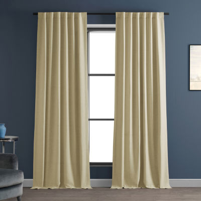 Exclusive Fabrics & Furnishing Bellino Textured Rod Pocket Back Tab Light-Filtering Single Curtain Panels