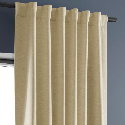 Exclusive Fabrics & Furnishing Bellino Textured Light-Filtering Rod Pocket Back Tab Single Curtain Panel