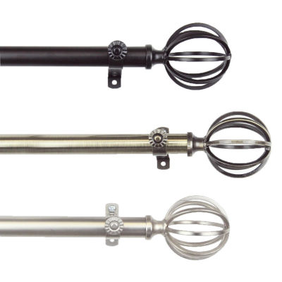 Rod Desyne 13/16" Adjustable Curtain Rod with Cage Finials JCPenney