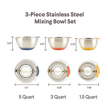 3-Piece Mixing Bowl Set - Assorted Colors