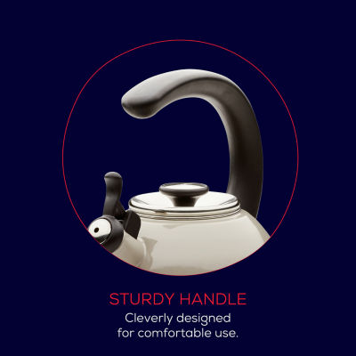 Circulon Enamel On Steel 2-Qt. Whistling Induction Tea Kettle with Flip-Up Spout