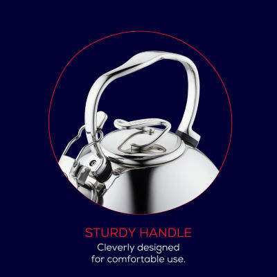 Circulon Enamel On Steel 2-Qt. Whistling Induction Tea Kettle with Flip-Up Spout