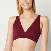 Bali Women's Comfort Revolution Deep V Wirefree Bralette with Lace Df6596