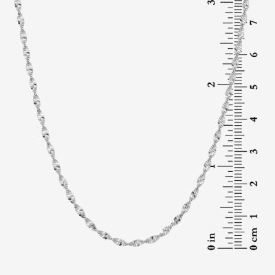 Made in Italy Sterling Silver 16 Inch Twisted Herringbone Solid Chain Necklace