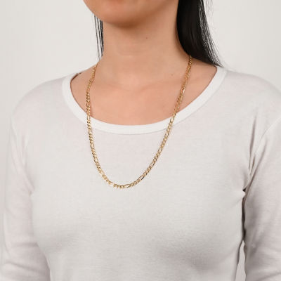 Made in Italy 18K Gold Over Silver Inch Solid Figaro Chain Necklace