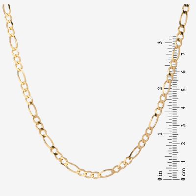 Made in Italy 18K Gold Over Silver Inch Solid Figaro Chain Necklace