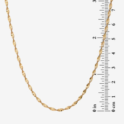 Made in Italy 18K Gold Over Silver 16 Inch Solid Chain Necklace