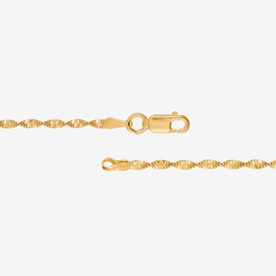 Made in Italy Womens 18K Gold Over Silver 16 Inch Chain Necklace