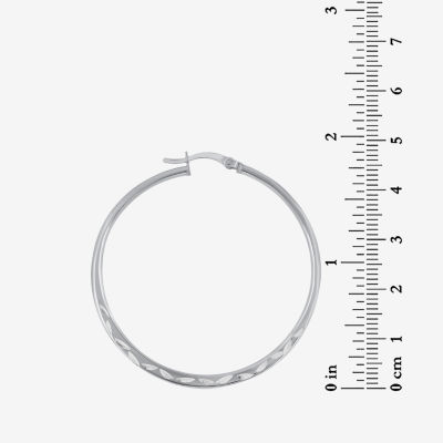 Womens Sterling Silver 45mm Hoop Earrings