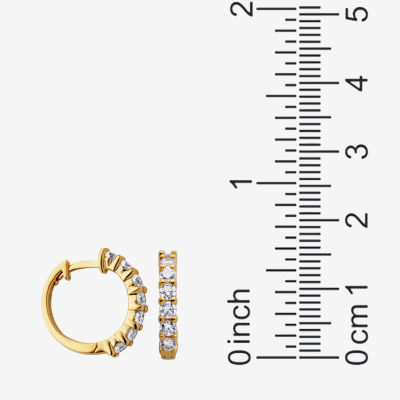 DiamonArt® 18K Yellow Gold over Silver Cubic Zirconia Hoop Earrings
