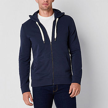 Mutual Weave Mens Long Sleeve Zipper Hoodie | Blue | Regular X-Large | Shirts + Tops Hoodies | Hooded