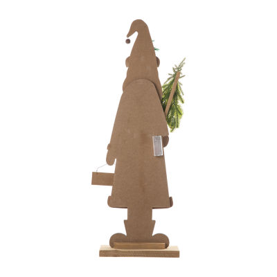 Glitzhome Lighted Wooden Santa Decor Christmas Porch Sign